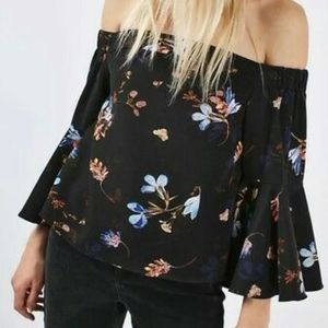 Topshop Off the Shoulder Floral Top - 6